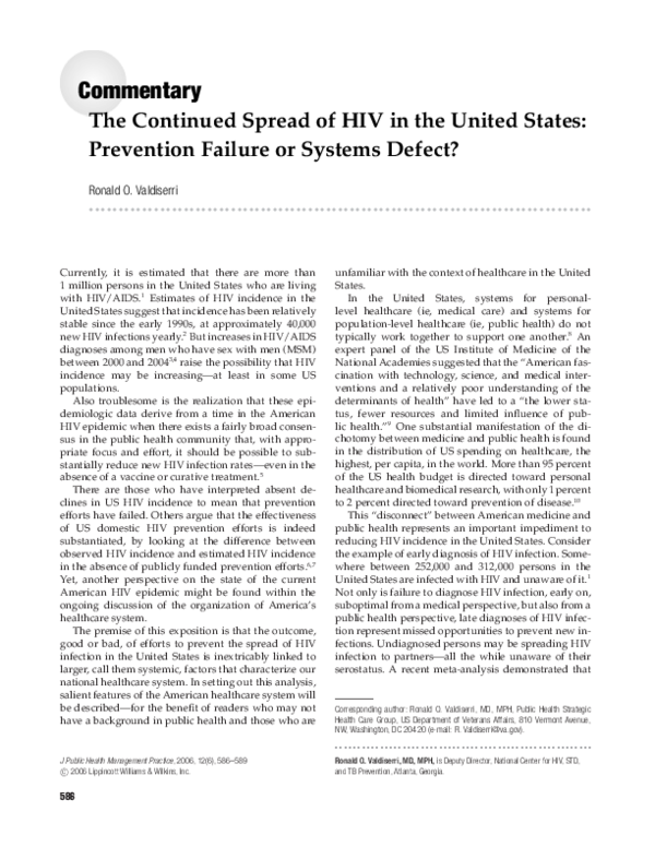 (PDF) The Continued Spread of HIV in the United States