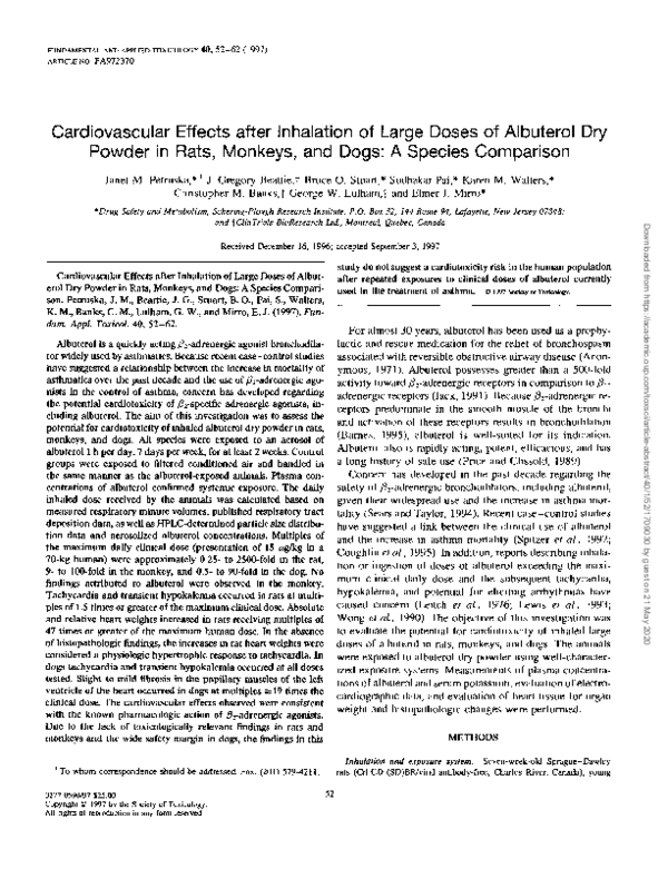 (PDF) Cardiovascular Effects after Inhalation of Large Doses of ...