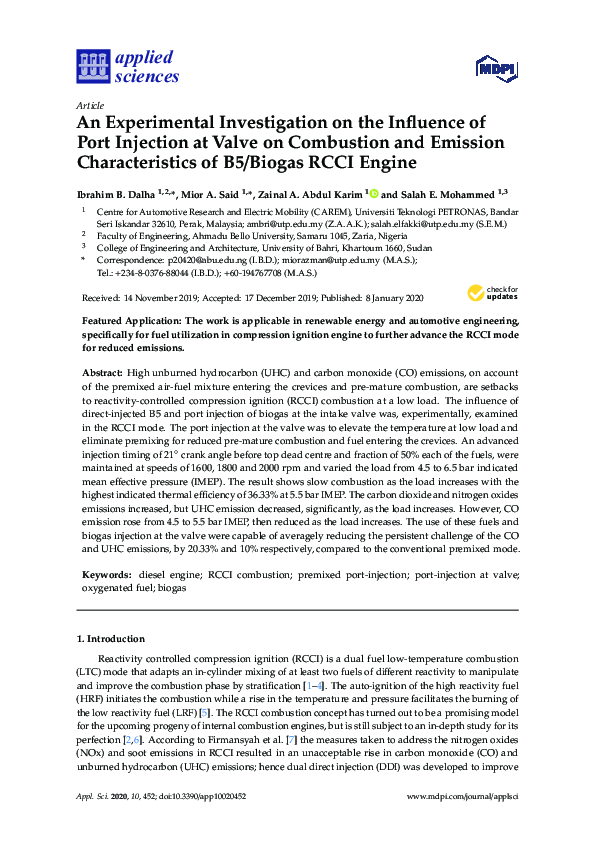 (PDF) An Experimental Investigation on the Influence of Port Injection ...