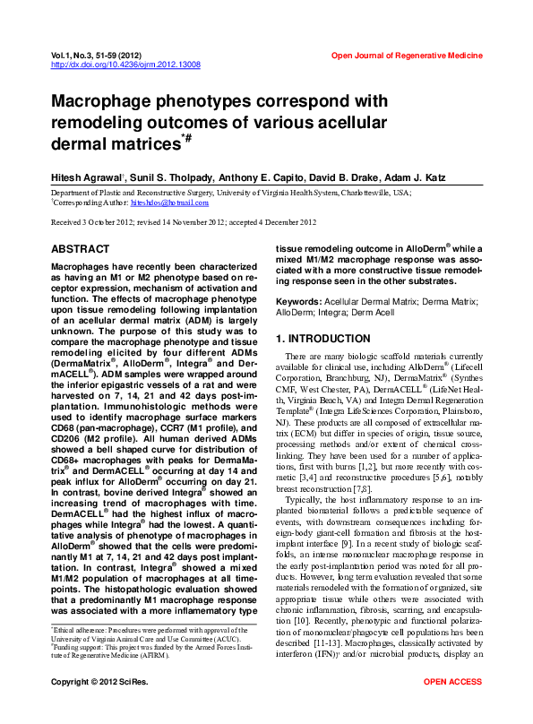 (PDF) Macrophage phenotypes correspond with remodeling outcomes of ...