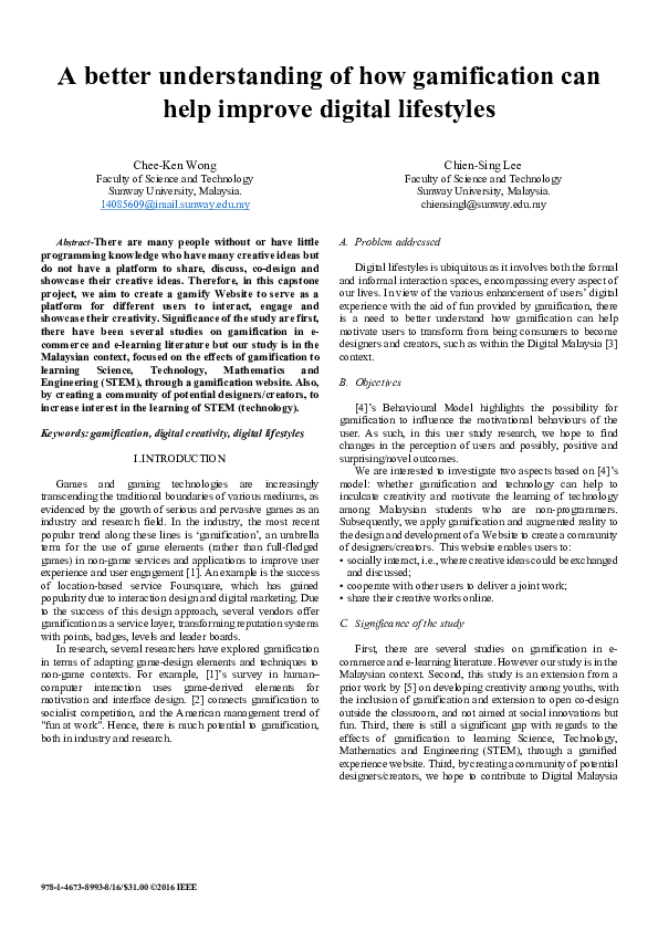 (PDF) A better understanding of how gamification can help improve ...