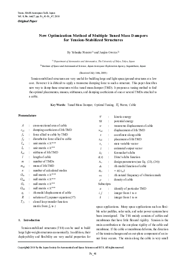 (PDF) New Optimization Method of Multiple Tuned Mass Dampers for ...