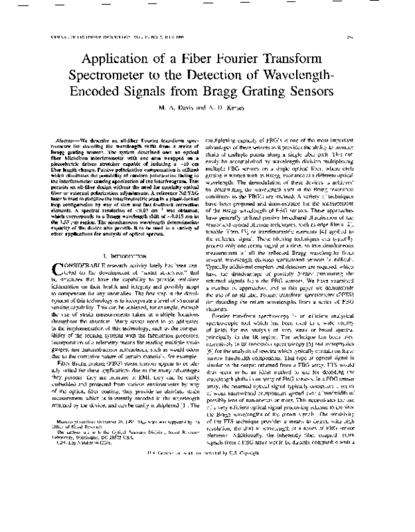 (PDF) Application of a fiber Fourier transform spectrometer to the ...