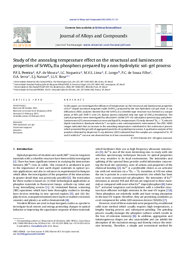 (PDF) Study of the annealing temperature effect on the structural and ...