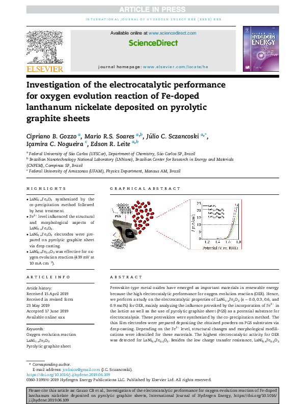 (PDF) Investigation of the electrocatalytic performance for oxygen ...