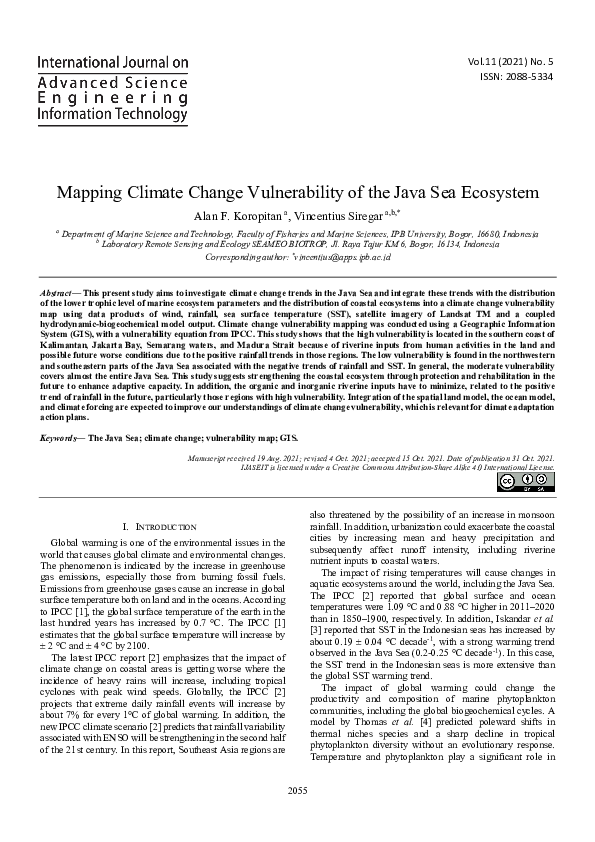 (PDF) Mapping Climate Change Vulnerability of the Java Sea Ecosystem