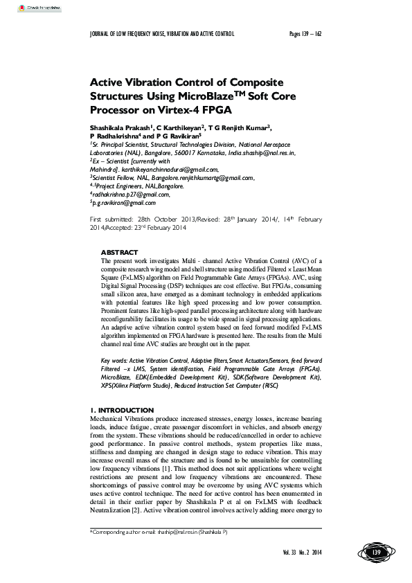 (PDF) Active Vibration Control of Composite Structures Using MicroBlaze ...
