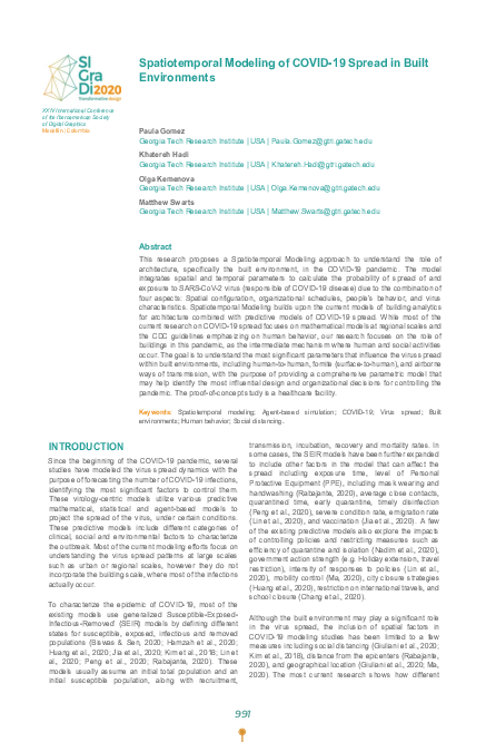 (PDF) Spatiotemporal Modeling of COVID-19 Spread in Built Environments