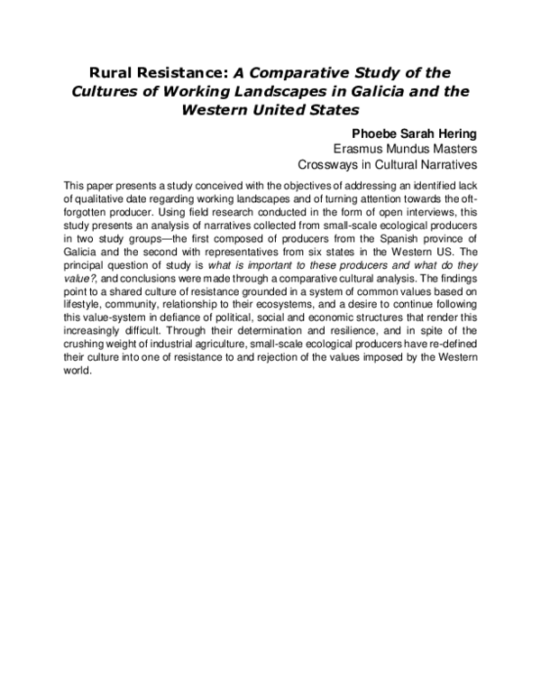 (PDF) Rural Resistance: A Comparative Study of the Cultures of Working ...