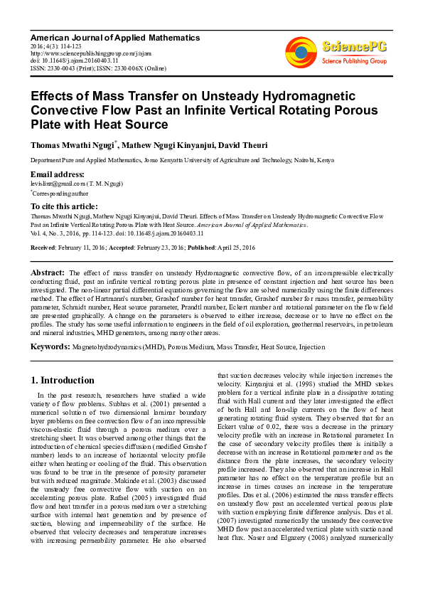 (PDF) Effects of Mass Transfer on Unsteady Hydromagnetic Convective ...