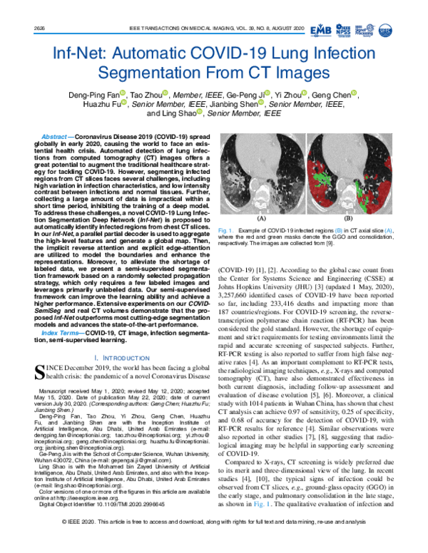 (PDF) Inf-Net: Automatic COVID-19 Lung Infection Segmentation from CT ...