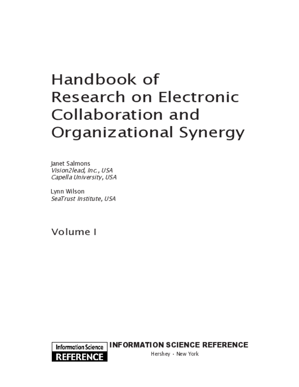 (PDF) Handbook of Research on Electronic Collaboration and ...