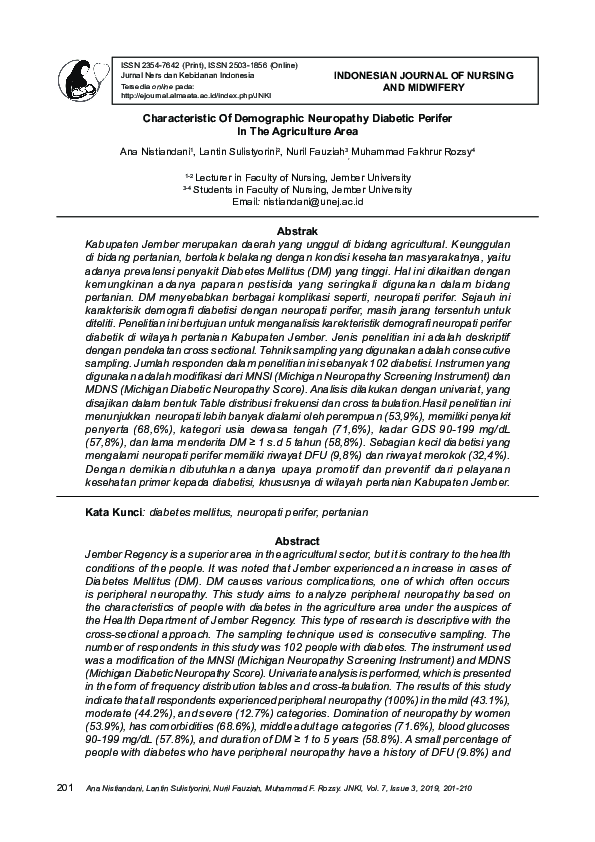 (PDF) Characteristic Of Demographic Neuropathy Diabetic Perifer In The ...