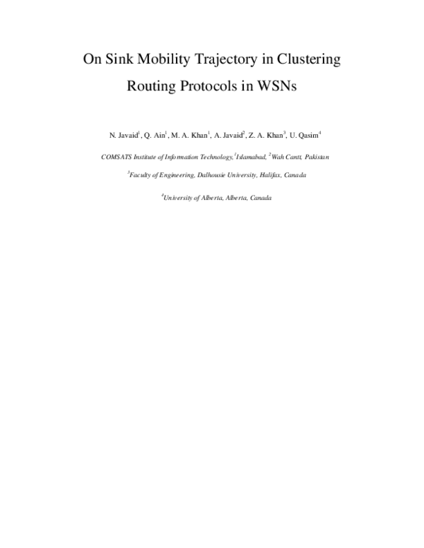 (PDF) On Sink Mobility Trajectory in Clustering Routing Protocols in WSNs