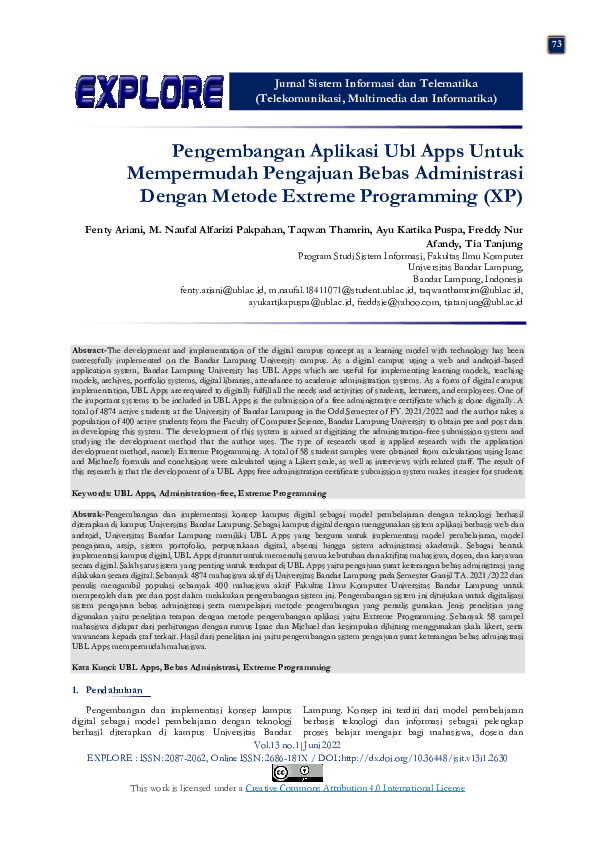 (PDF) Pengembangan Aplikasi Ubl Apps Untuk Mempermudah Pengajuan Bebas ...