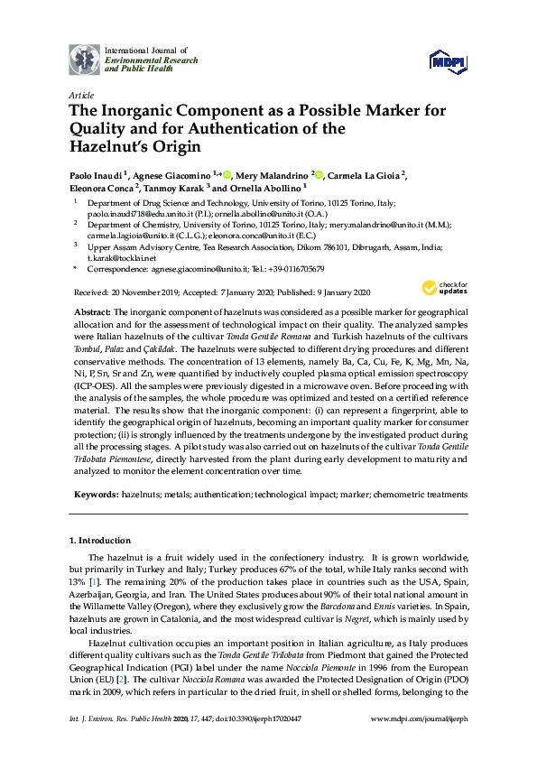 (PDF) The Component as a Possible Marker for Quality and for