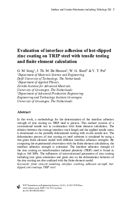 (PDF) Evaluation of interface adhesion of hot-dipped zinc coating on ...