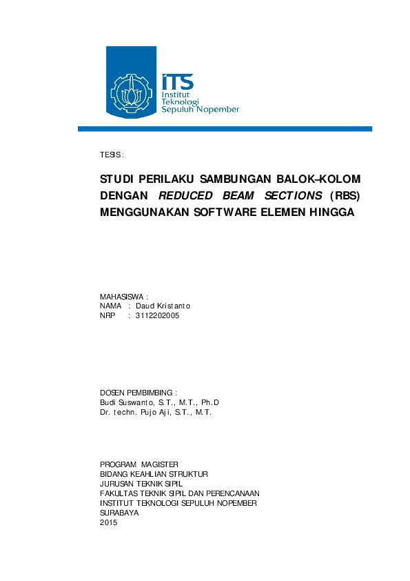 (PDF) Studi Perilaku Sambungan Balok–Kolom Dengan Reduced Beam Sections ...