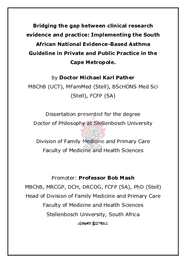 (PDF) Bridging the gap between clinical research evidence and practice ...