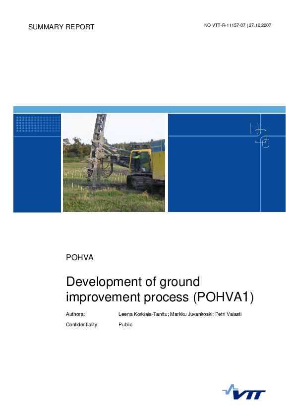 (PDF) Development of ground improvement process (POHVA1)