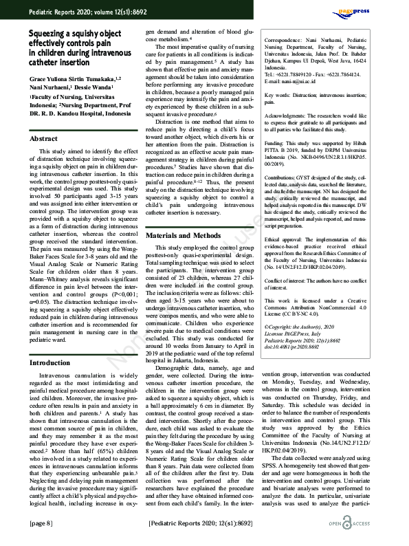 (PDF) Squeezing a squishy object effectively controls pain in children ...