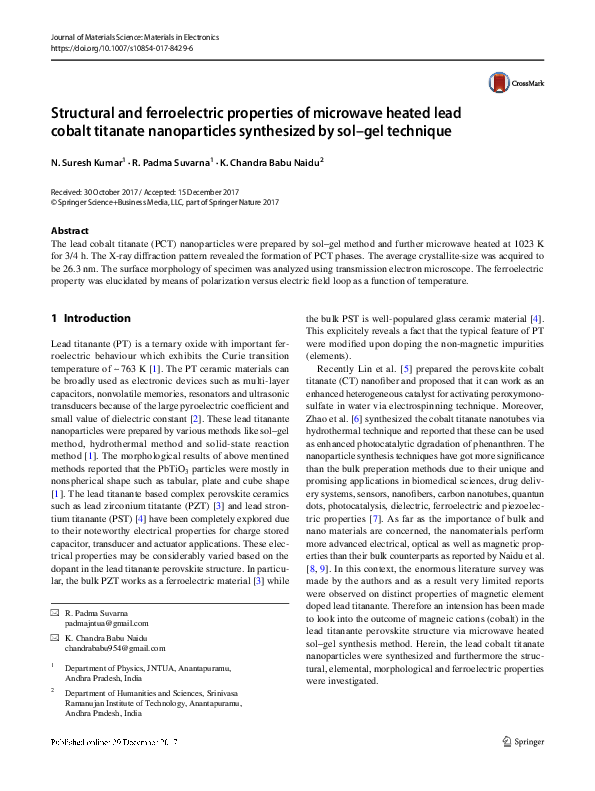 (PDF) Structural and ferroelectric properties of microwave heated lead ...