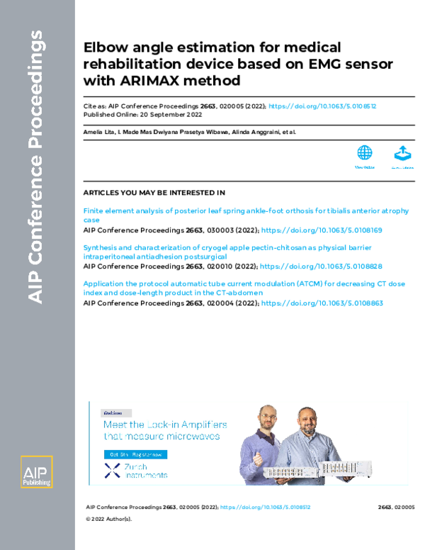 (PDF) Elbow angle estimation for medical rehabilitation device based on ...