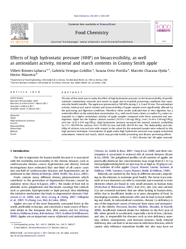 (PDF) Effects of high hydrostatic pressure (HHP) on bioaccessibility ...