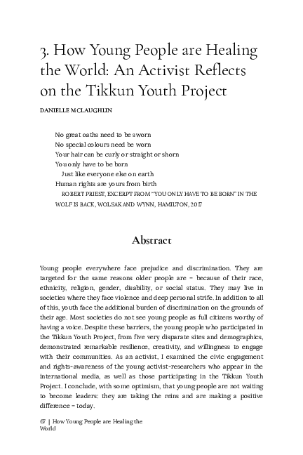 (PDF) How Young People are Healing the World: An Activist Reflects on ...