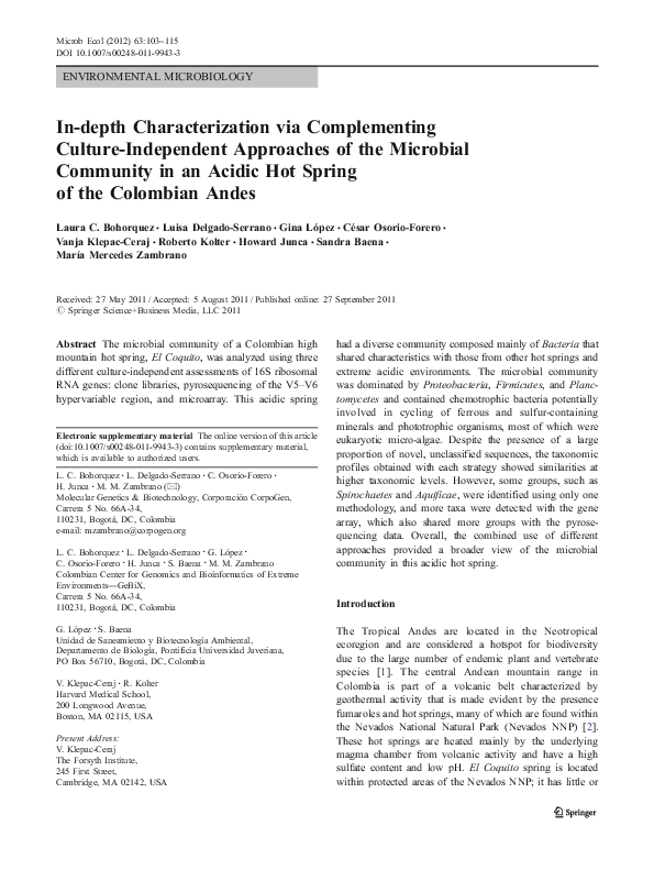 (PDF) In-depth Characterization via Complementing Culture-Independent ...