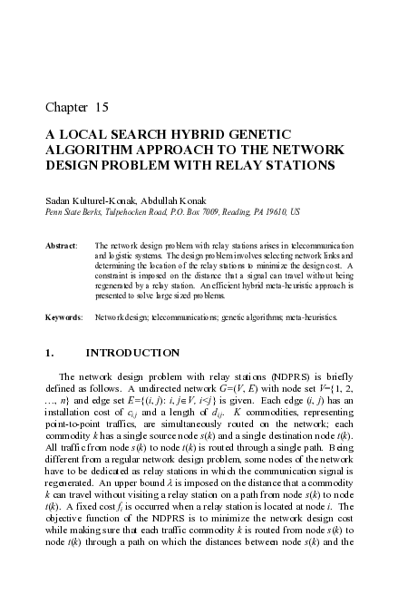 (PDF) A Local Search Hybrid Genetic Algorithm Approach To The Network ...