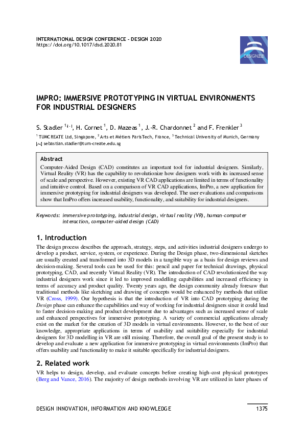 (PDF) Impro: Immersive Prototyping in Virtual Environments for ...