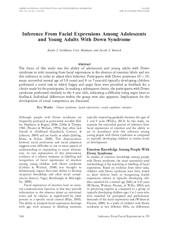 (PDF) Inference From Facial Expressions Among Adolescents and Young ...