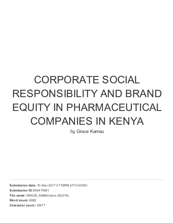 (PDF) Corporate social responsibility and brand equity in ...