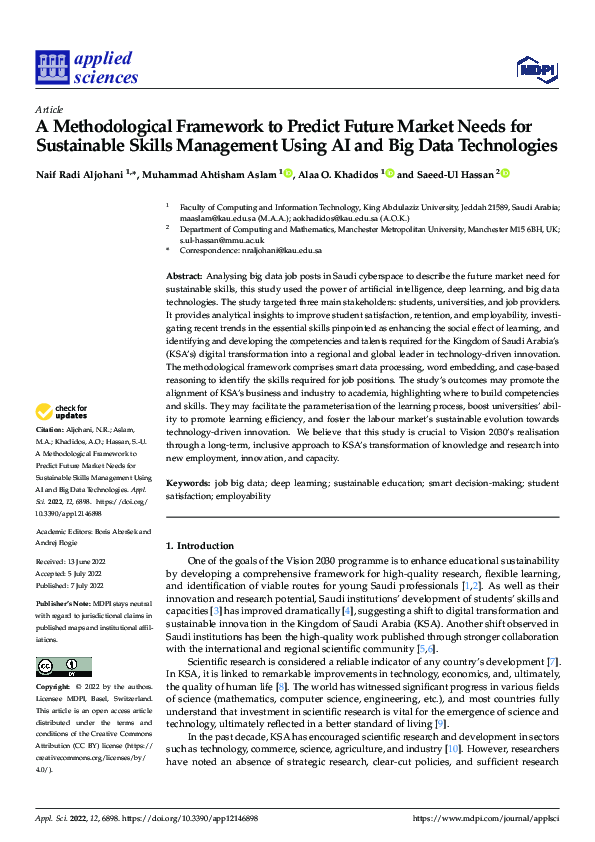 (PDF) A Methodological Framework to Predict Future Market Needs for ...
