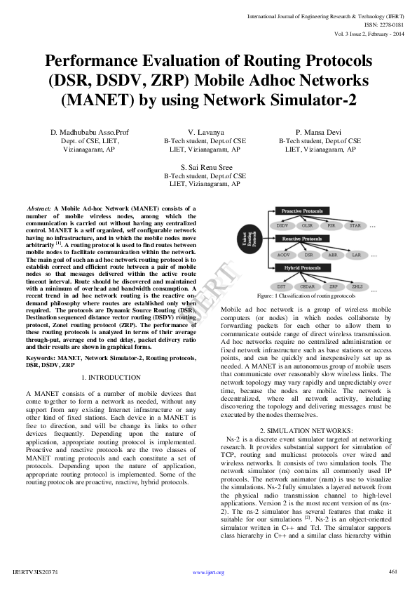 (PDF) Performance Evaluation of Routing Protocols (DSR, DSDV, ZRP ...