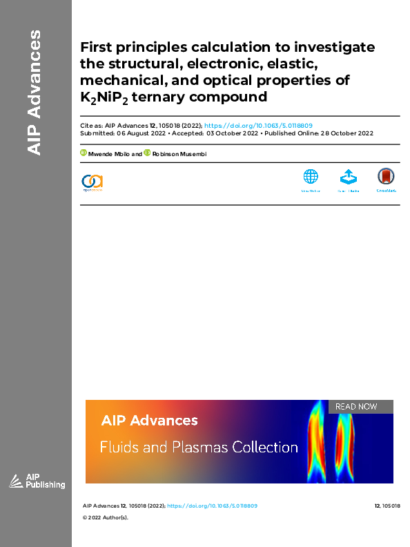 (PDF) First principles calculation to investigate the structural ...