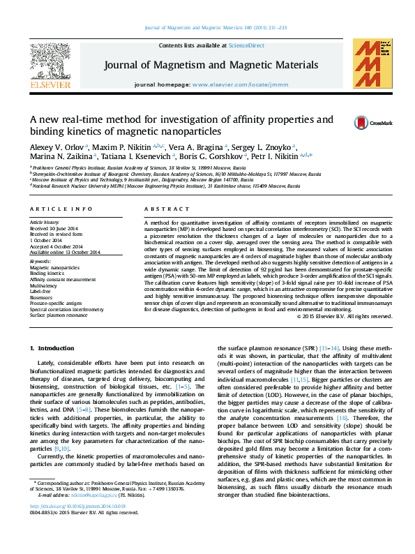(PDF) A new real-time method for investigation of affinity properties ...