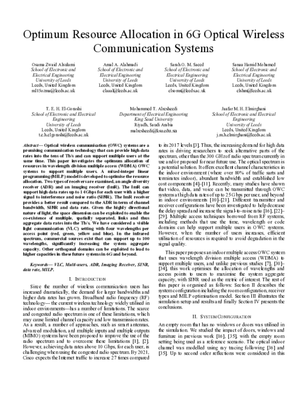 (PDF) Optimum Resource Allocation in 6G Optical Wireless Communication ...