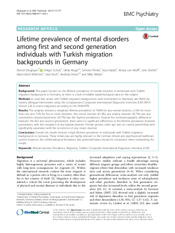 (PDF) Lifetime prevalence of mental disorders among homeless people in ...