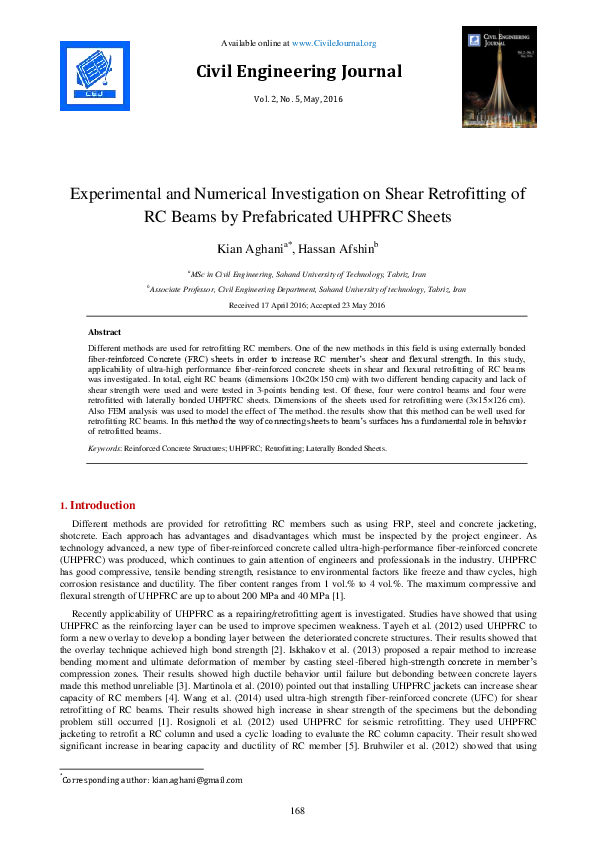 (PDF) Experimental and Numerical Investigation on Shear Retrofitting of ...