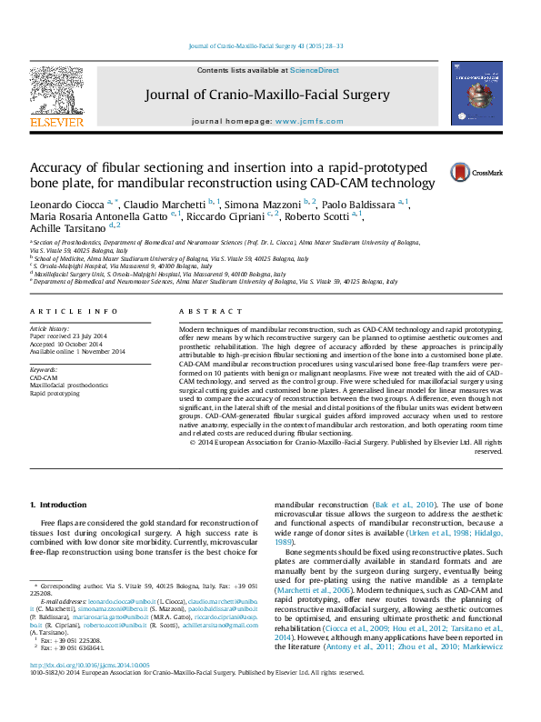 (PDF) Accuracy of fibular sectioning and insertion into a rapid ...