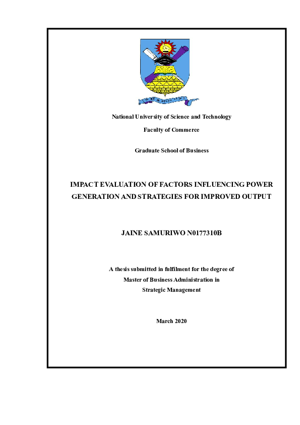 (DOC) IMPACT EVALUATION OF FACTORS INFLUENCING POWER GENERATION AND ...