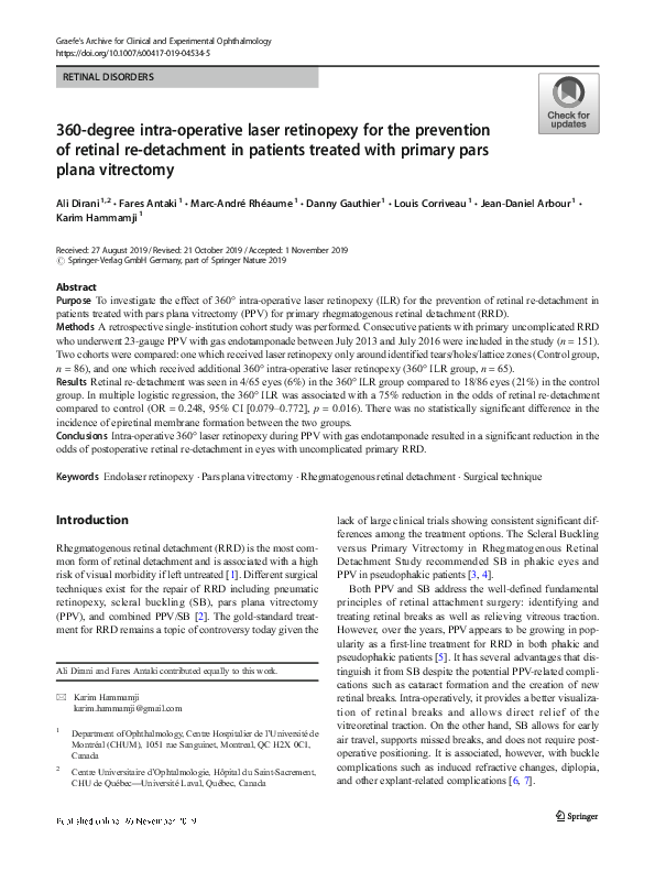 (PDF) 360-DEGREE Intra-Operative Laser Retinopexy for the Prevention of ...