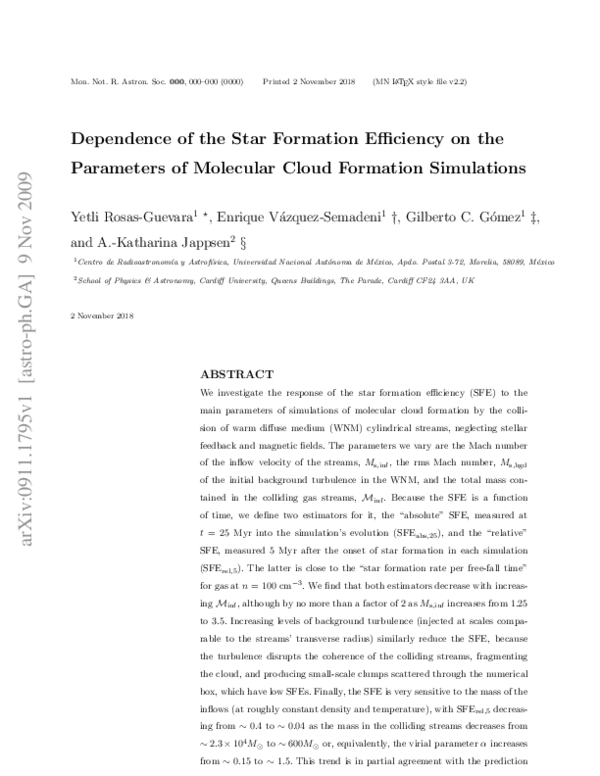 (PDF) Dependence of the star formation efficiency on global parameters ...