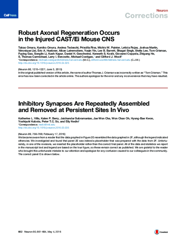 (PDF) Robust Axonal Regeneration Occurs in the Injured CAST/Ei Mouse CNS