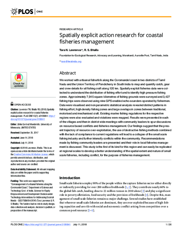 (PDF) Spatially explicit action research for coastal fisheries management