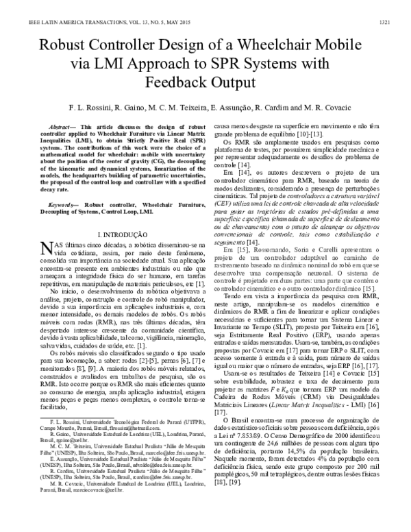 (PDF) Robust Controller Design Of A Wheelchair Mobile Via Lmi Approach ...