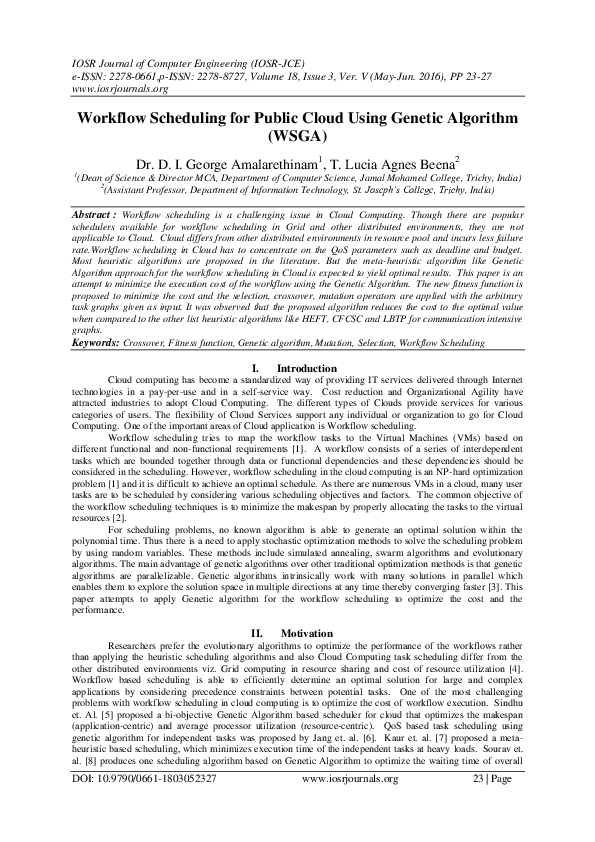 (PDF) Workflow Scheduling for Public Cloud Using Genetic Algorithm (WSGA)