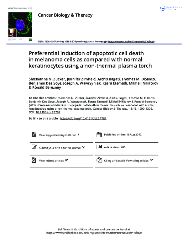 (PDF) Preferential induction of apoptotic cell death in melanoma cells ...
